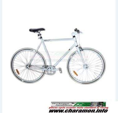 vélo fixie homme piao blanc T55 ou T59 acier chromoly pédalier 42 dents pignon fixe 16 dents - Image 1